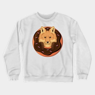 Fox with Donut Crewneck Sweatshirt